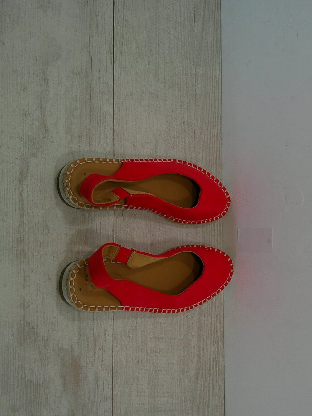 A New Day Irene Shoes Espadrille Slingback Closed Toe Comfort Red Flats Size 9 - Picture 7 of 11